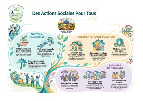 Présentation des mesures de "Mieux vivre ensemble à Parentis" dans le social et pour la jeunesse.